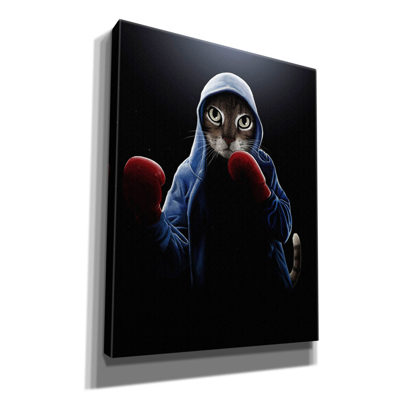 «Epic Graffiti» «Boxing Cool Cat» par Tummeow, toile «Boxing Cool Cat» par Tummeow, H 34 po x l 26 po x P 1,5 po