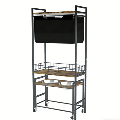 Versatile 6-height Adjustable Dog Feeder With Storage
