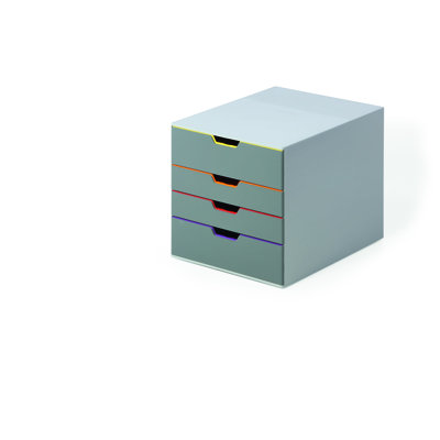 Durable VARICOLOR Desktop Organizer 4 Drawer Color Coded Modular Storage | Letter Size+