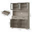 Étagère de boulanger standard Annalynne 47,2 po avec tablette pour micro-ondes, étagère de cuisine en bois avec armoire fermée et 2 tiroirs, gris délavé-1752981685