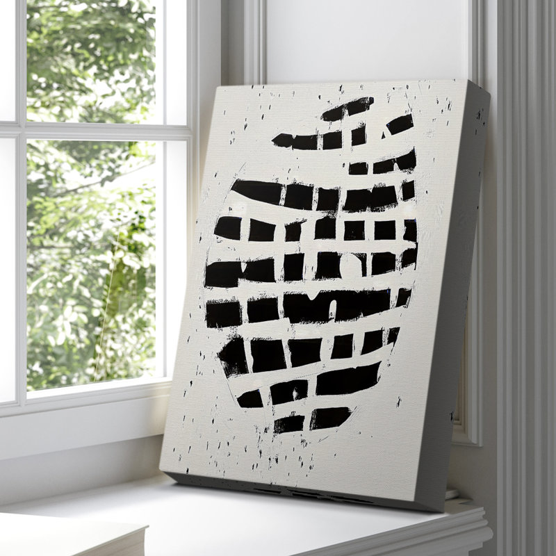 Toile tendue avec châssis abstrait XXXV - prêt à être accroché , H 18 po x l 12 po