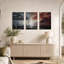 " Split Fire And Ice Landscape With Bare Trees " 3 - Pieces-560770943