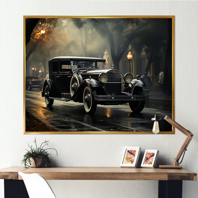 1950S Car Monochrome Vintage I - Car Vintage Framed Prints