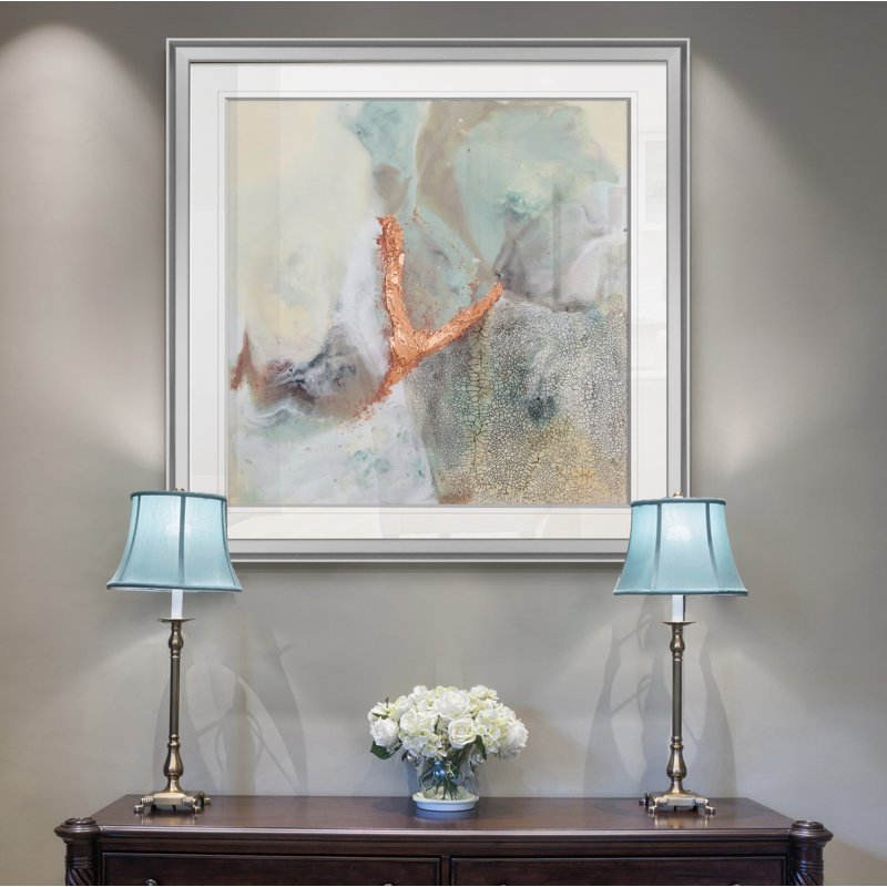 " Copper River I ", 16" H x 16" W x 1.5" D, Silver Framed
