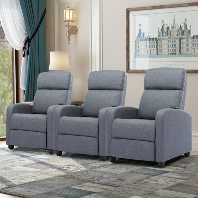 Fauteuil massant individuel moderne et rembourré de 65 cm de large pour cinéma maison, avec télécommande