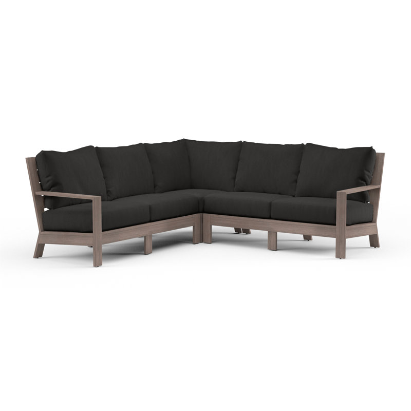 Canapé modulaire de coin avec coussin Laguna, Sunbrella® spectre carbone