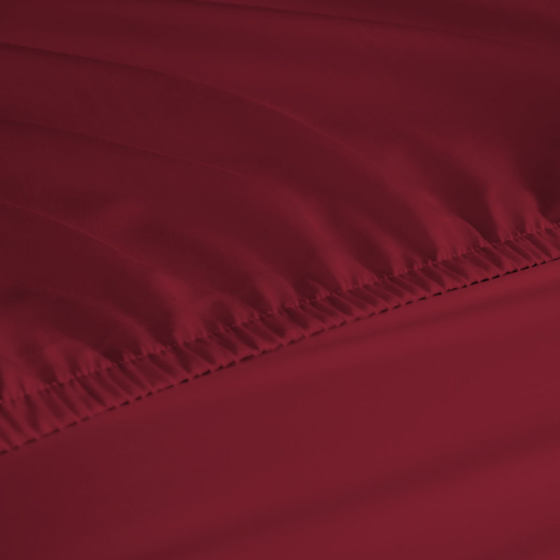 Ensemble de draps en rayonne de bambou 6 pièces , Ensemble de draps pour très grand lit californien, Rouge