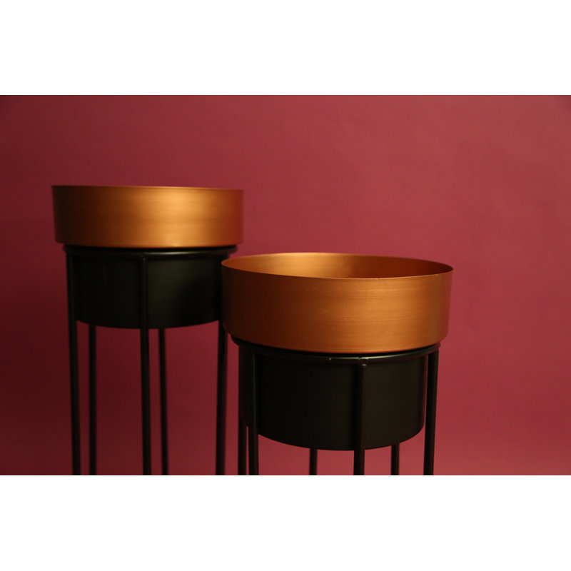 Housman Metal Pot Planter, Rose Gold
