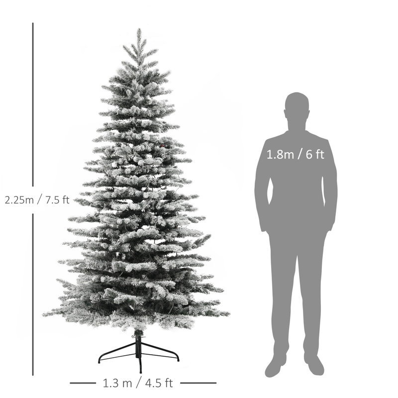 Arbre de Noël artificiel pin 7,5 pi, H 7,5 pi