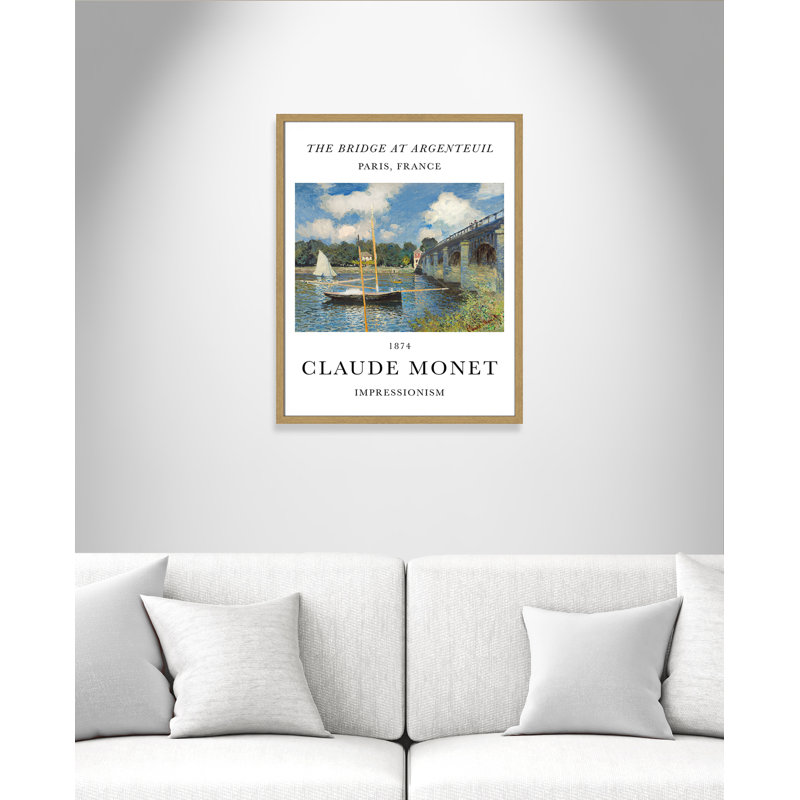 Pont à Argenteuil par Claude Monet, Non, Cadre photo naturel naturel, H 29,5 po x l 23,5 po x P 0,75 po