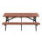Rectangular 6 Person 75" Long Picnic Table Set with Umbrella Hole
