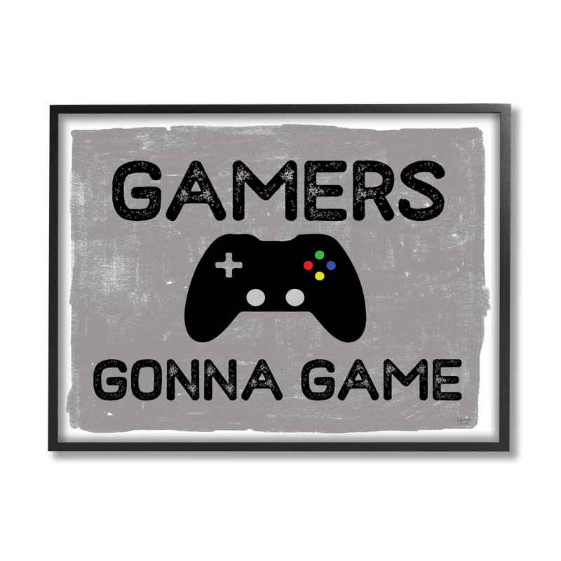 Moteurs de jeu Gamers Gonna, H 24 po x l 30 po x P 1,5 po, Giclée encadrée noir minuit