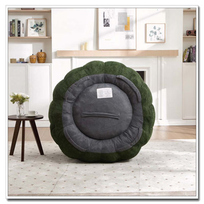 Pouf poire pour adultes, pouf poire une place à motif floral, canapé de sol ultra doux en fausse fourrure, fauteuil de lecture surdimensionné