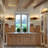 Sevon 4 - Light 26.5 W Farmhouse Wood Vanity Light with Seeded Glass for Bathroom & Mirror