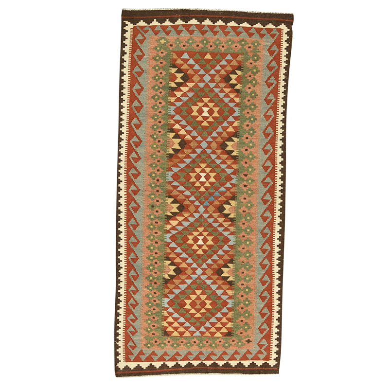Tapis unique de haute qualité 3 pi 1 po x 6 pi 7 po en orange / rouge / vert