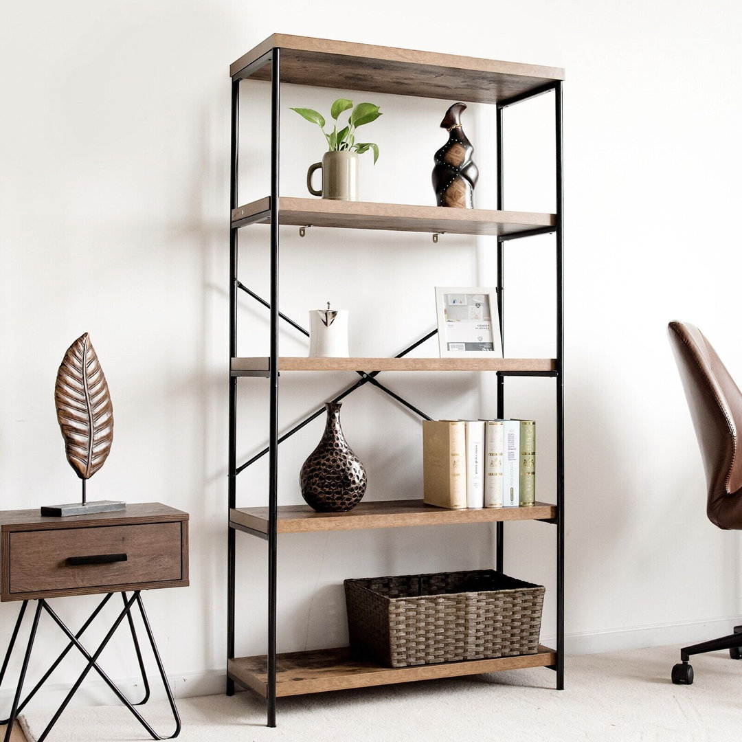 Alisher 159cm H x 79cm W Metal Bookcase
