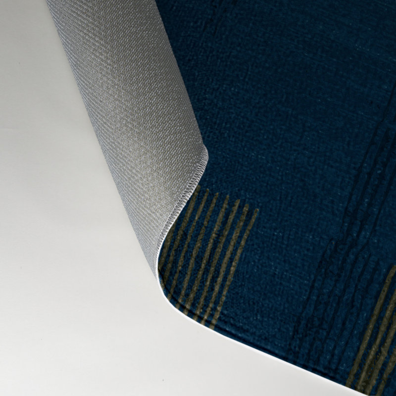 Tapis d'intérieur et d'extérieur à carreaux bleu