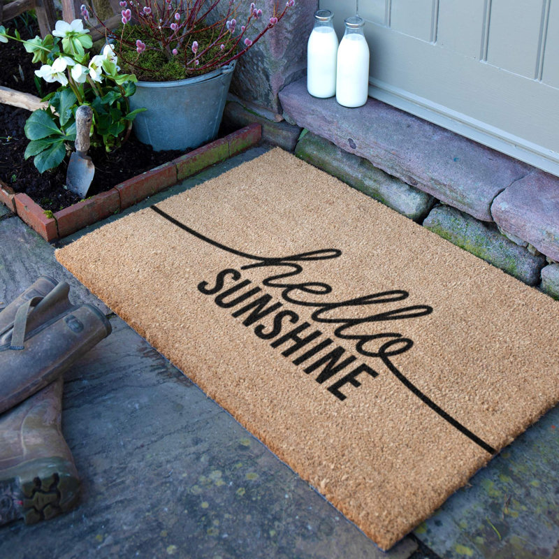 Hello Sunshine Coir Doormat, 60cm W x 90cm L
