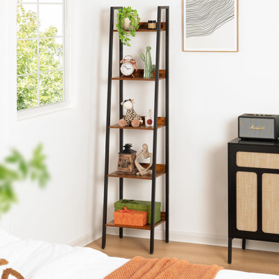 5 Tier Tall Ladder Bookshelf, Ladder Shelf