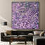 Très grande reproduction d'art sur tissu - Lavande mauve et rose éclatement de fleurs pour une décoration de salon ou de chambre à coucher - «Assemblage requis du cadre (cadre non fini)»-105075804