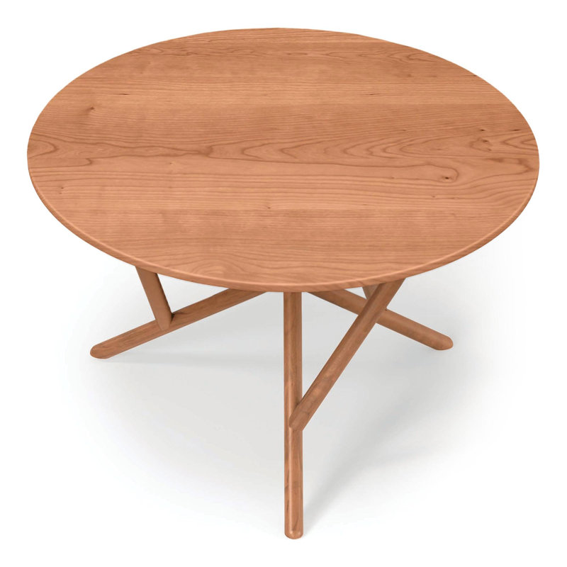 Baton - Table ronde à plateau fixe, H 30 po x L 48 po x l 48 po, Cerisier naturel, Cerisier naturel
