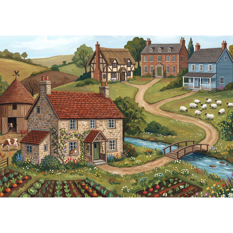 Papier peint paysage champêtre campagne, 100 po x 96 po, Non tissé