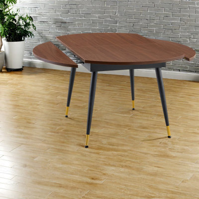 Tables de salle à manger extensibles en bois aggloméré noyer (table seulement, sans chaises, avec plateau et pieds) pour petite cuisine, maison moderne