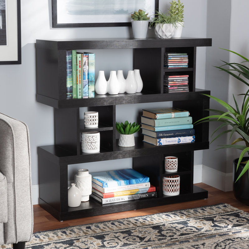 89cm H x 89cm W Solid Wood Geometric Bookcase
