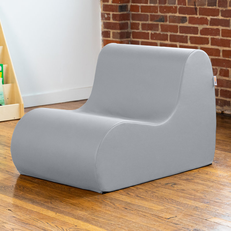 Midtown Classroom Chair - Soft Seating - 3 Sizes - Premium Vinyl Cover, Submarine Gray, 25" H x 24" W x 35.5" D