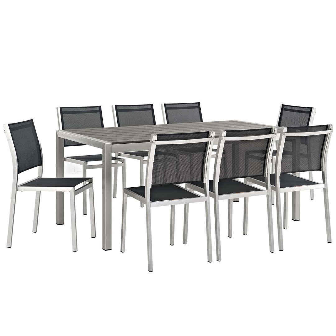 Shore 9 Piece Outdoor Patio Aluminum Dining Set Modway