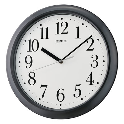 QXA787KLH Wall Clock, Metallic Black
