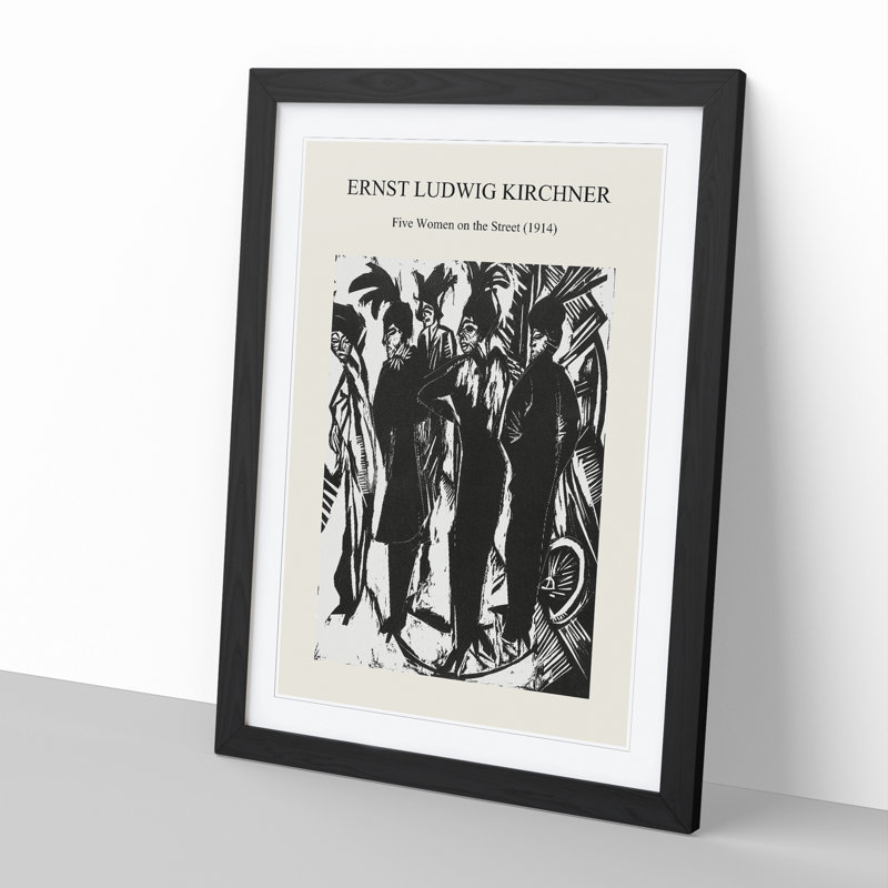 Five Women by Ernst Ludwig Kirchner - Single Picture Frame Print, 65cm H x 48cm W x 2cm D, Black Framed