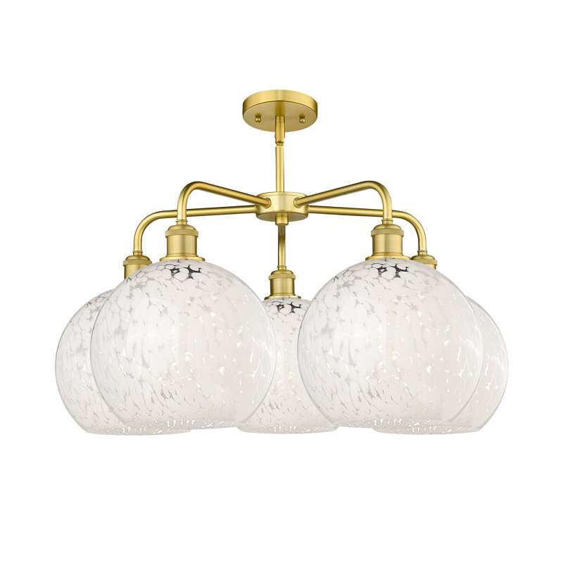 Bellagrace 5 - Light Dimmable Globe Chandelier, 17.25" H x 28" W x 28" D, Satin Gold