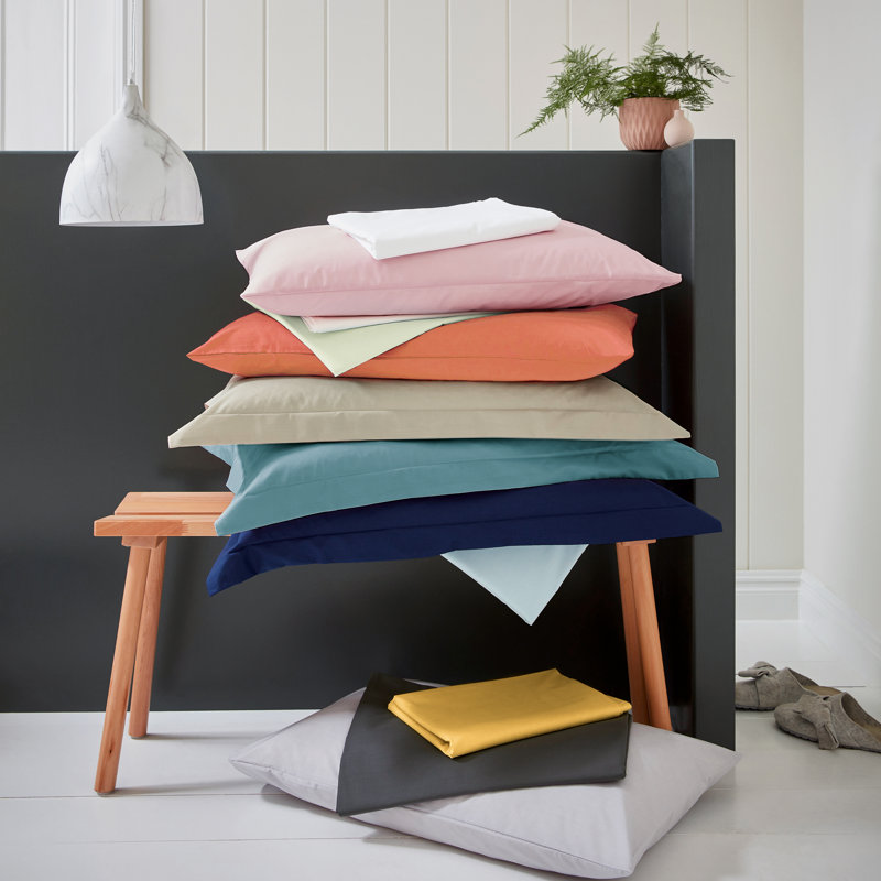 180 Thread Count Cotton Blend Flat Sheet, Double (4'6), Stone