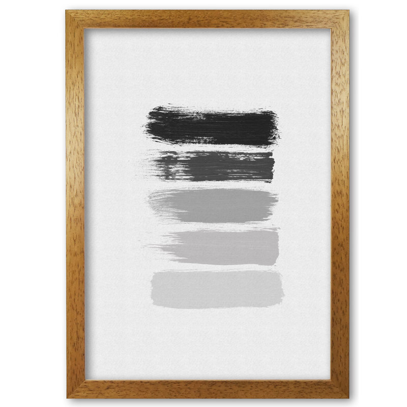 Black And White Stripes - Print, 30 cm H x 21 cm W x 5 cm D, Honey Oak Frame