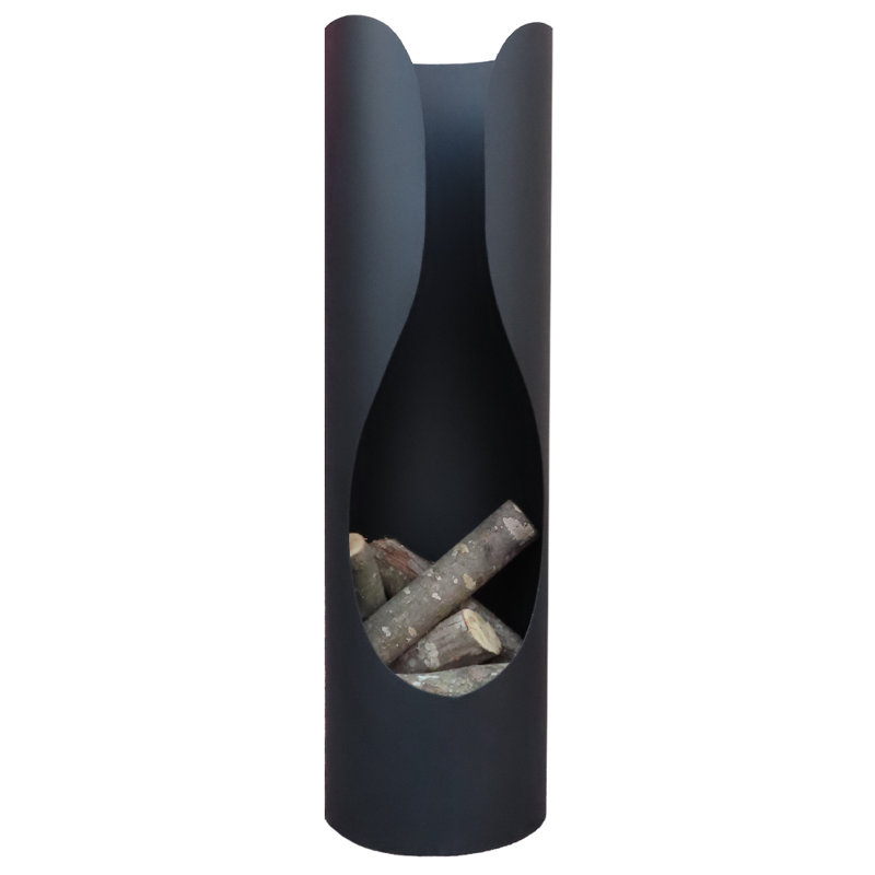Brookridge Column Steel Wood Burning Smokeless Chimnea, Black