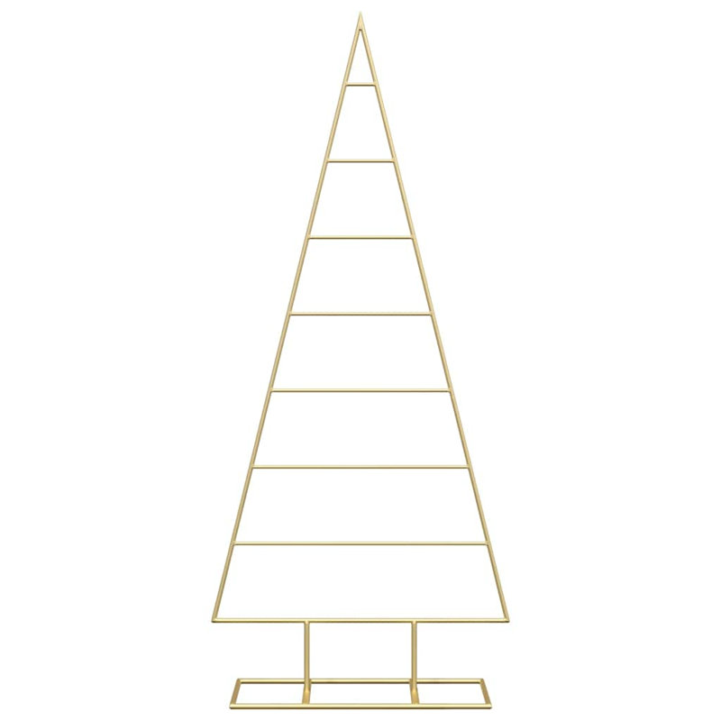  Metal Christmas Tree with Stand steel, Gold, 4.1' H