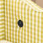 Lit de jour à plateforme simple en vichy jaune chaud avec motif de vagues en lin, canapé-lit tapissier avec couchette pour s'asseoir et dormir, sans sommier tapissier
