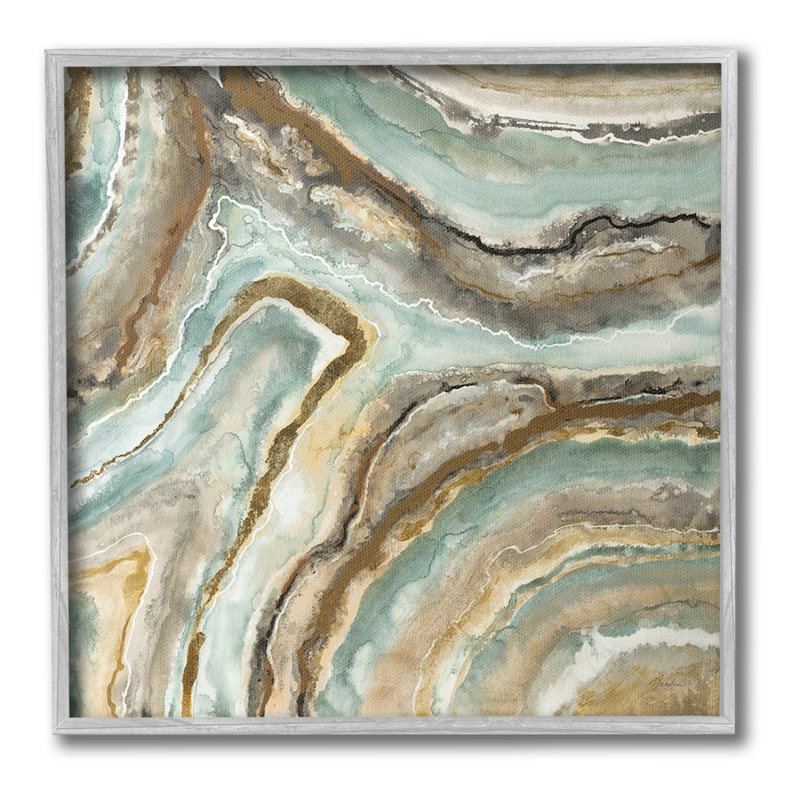 "Motif minéral Geode" par Liz Jardine, H 24 po x l 24 po, Giclée encadrée noir minuit
