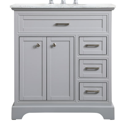 Hermes 32'' Single Bathroom Vanity with Marble Top