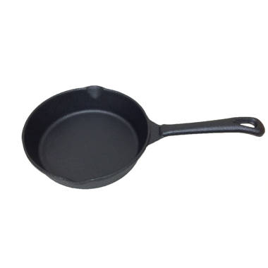 Commercial Chef Chfs800 Seasoned Cast Iron 8-Inch Skillet with Removable Silicone Handle Grip, Black