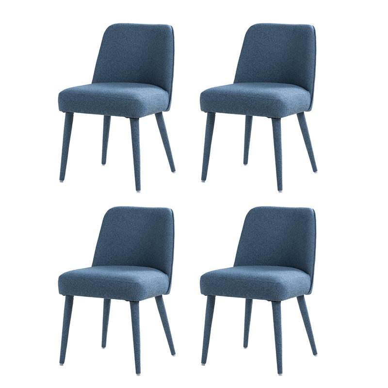 Verity Modern Upholstered Dining Chair With Ergonomic Design Set Of 4, Blue