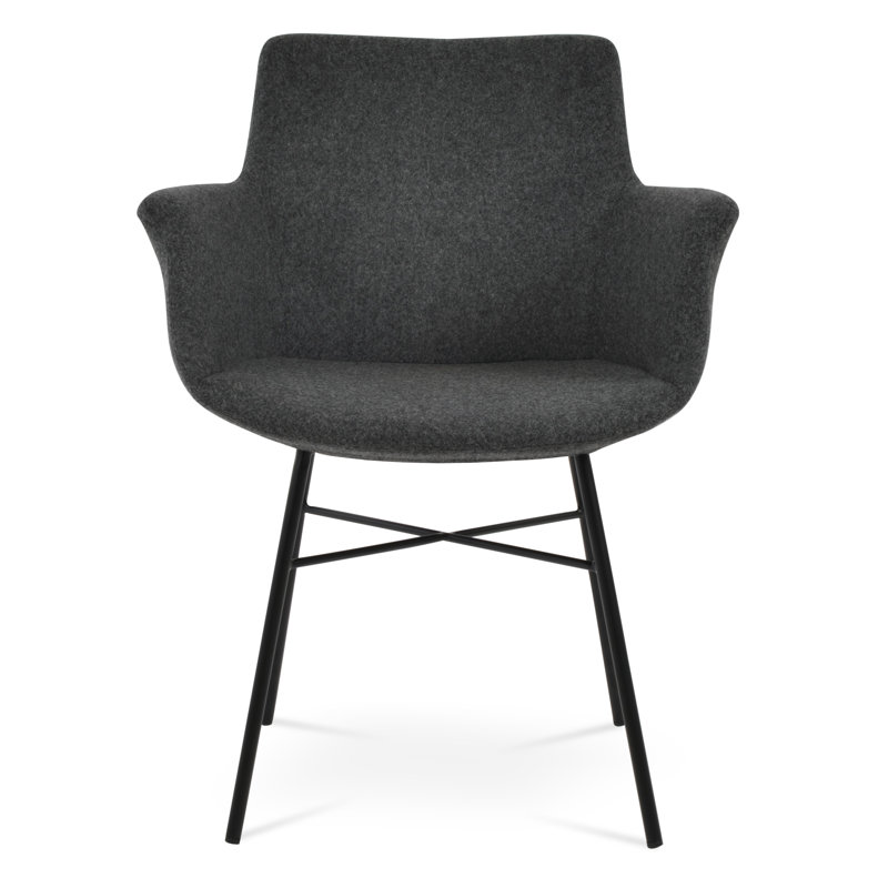 Fauteuil Bottega, Noir, Gris foncé