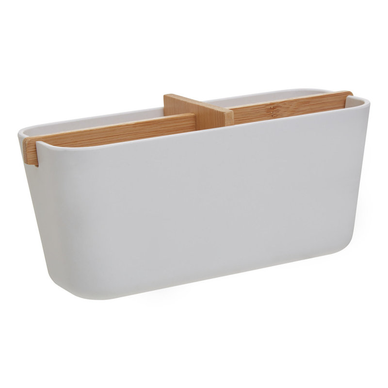 Leitner Bathroom Storage Container, White