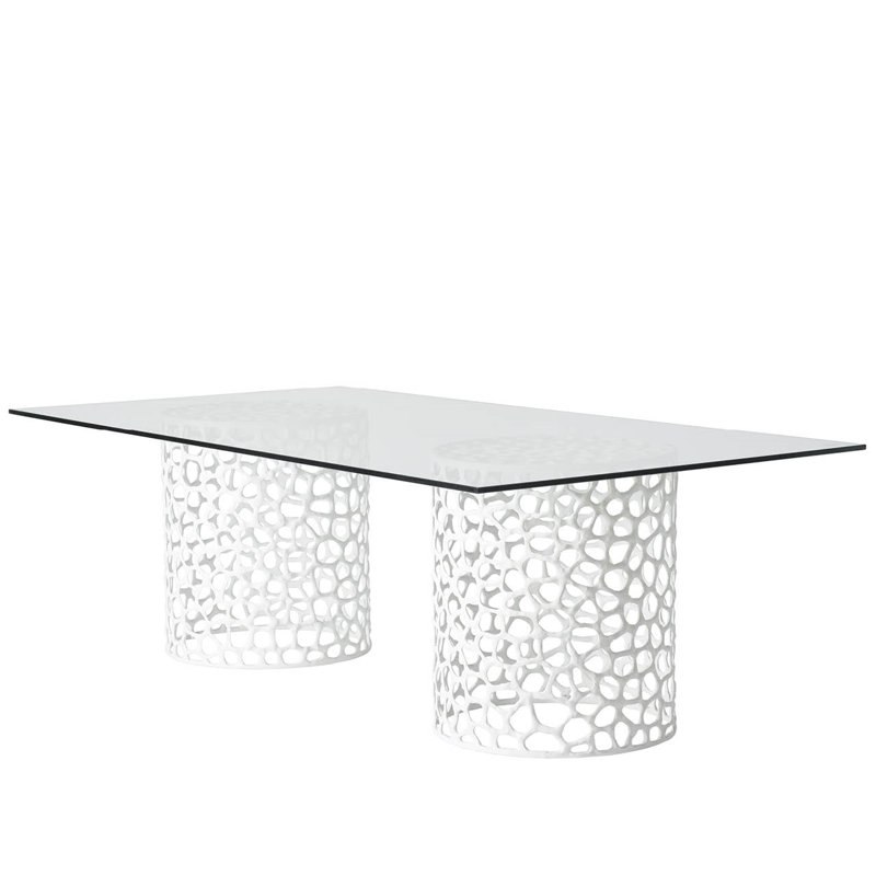 Table de salle à manger rectangulaire, Blanc