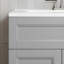 Meuble-lavabo à double porte Captain avec lavabo de 24 pouces, armoire à assemblage rapide, disponible en blanc et gris.