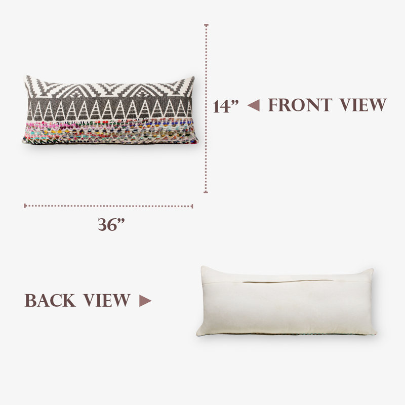 Coussin en coton, Polyester, H 14 po x l 36 po