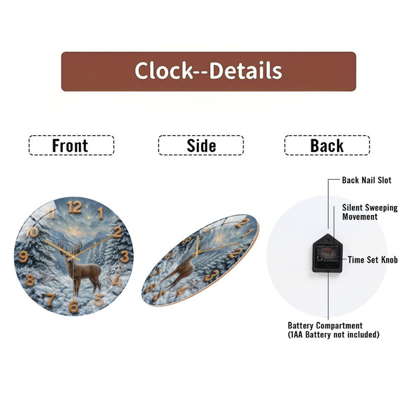 Horloge murale en verre 12 po