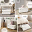 Banc repose-pieds en velours avec rangement amovible Nestl-132127313-132127320