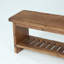 Upholstered Bench with Shelves